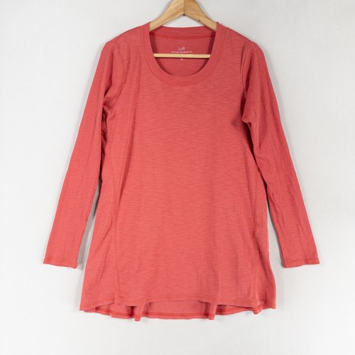 J. Jill Pima Scoop Neck Elliptical Tunic Top Sz Small TALL Pink Pima Cotton - 第 1/8 張圖片