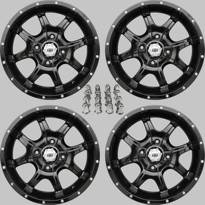 YAMAHA RHINO 660 14'' COBRA BLK ATV / UTV ALUMINUM WHEELS ( SET 4 )  IRS1CA