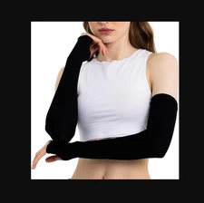 Unisex Arm Warmers Arm Sleeves for Women and Men Made in Turkey Black