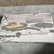 Electric Double Hot Plate White 2500W Stainless Steel Portable For Kitchenware