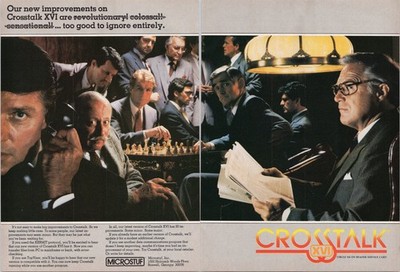 Microstuf Crosstalk XVI Software Technology Vintage 1985 Print Ad 
