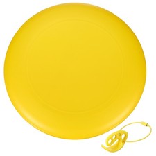 Flying Disc 10.7 Inch, 175g Plastic Flying Disk with Carry Ring, Yellow