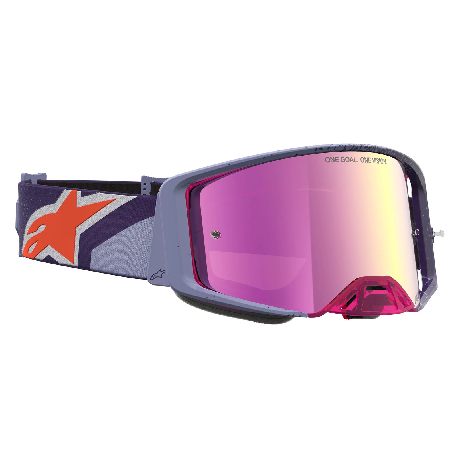 Alpinestars Supertech Hiten MX Goggles Purple Red Mirror Pink - Image 3