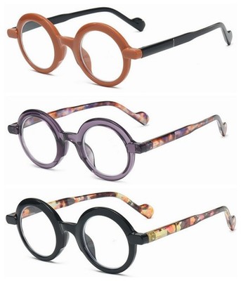 Bifocal Retro Round Purple Acetate Bifocal Reading Glass +1.0 1.25 1.75~+3.0