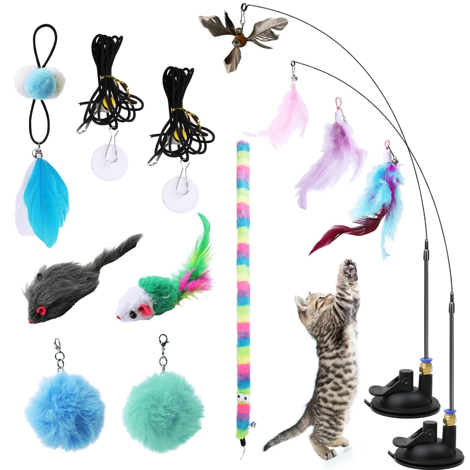 Lot of 16 Interactive Cat Toys Self-Employment, Cat Toys An...