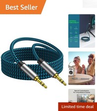 Versatile 5ft Aux Cable - Nylon Braided Male to Male Cable for All Devices