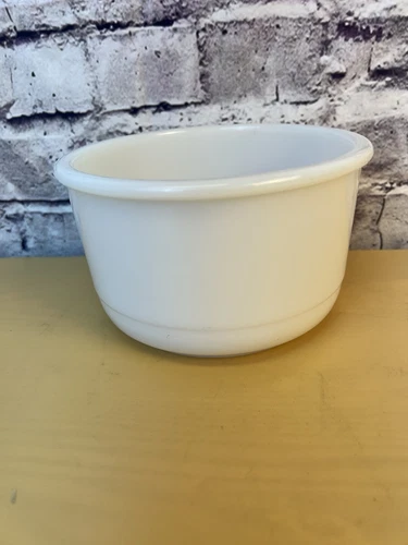 VTG Milk Glass Mixing Bowl 6.5” Diameter Textured Bottom  Unbranded