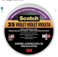 3M Scotch Vinyl Color Coding Electrical Tape 35, 3/4 in x 66 ft, Violet 1 Roll 