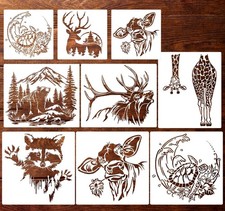 Animal Wood Burning Stencils for Painting 12  Deer Bear Cow Stencil Wildlife S