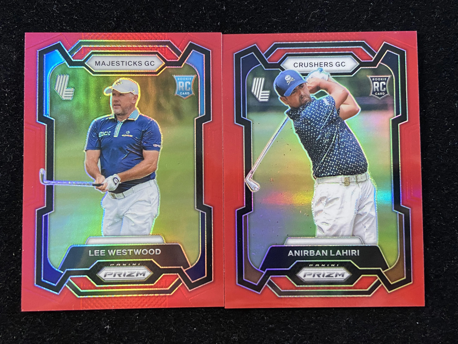 2024 Prizm LIV Golf Red Lee Westwood & Anirban Lahiri RC Rookie 149 LOT 2 KM029