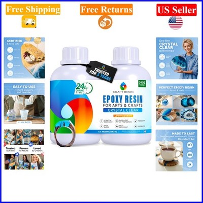 34 Oz Crystal Clear Food Safe Epoxy Resin Kit - UV & Heat Resistant, Self-Lev...