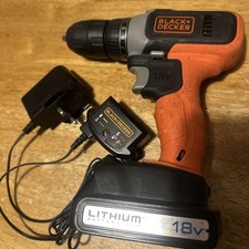 Black+Decker 18V Lithium-Ion 1.5AH Cordless Drill Driver X1 battery charger 