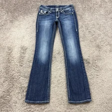 Vigoss Jeans Women 26 Boot Cut Low Rise Dark Wash Stretch Denim New York 27x32