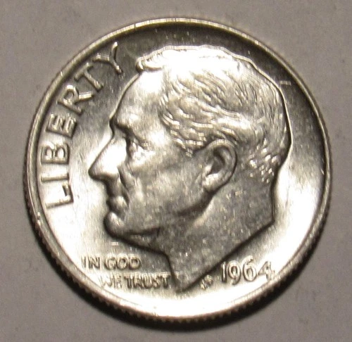 1964 P ROOSEVELT DIME , 90% Silver BU