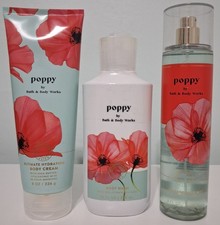 Bath Body Works Poppy Shower Gel 10oz, 8oz Body Mist Hydration Body Cream
