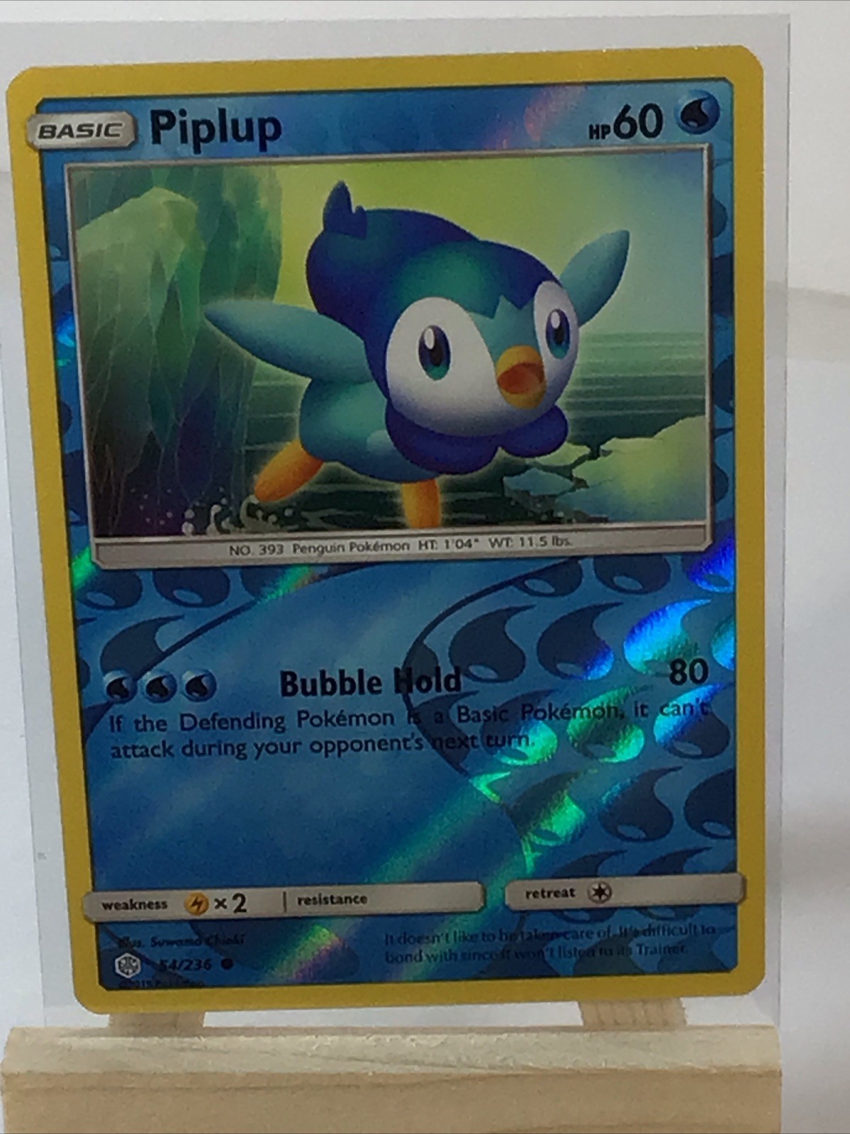 Piplup 54/236 Common Cosmic Eclipse Pokemon Reverse Holo Near Mint