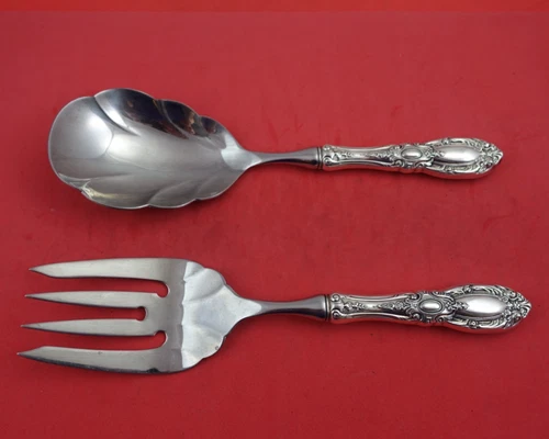 King Richard by Towle Sterling Silver Salad Serving Set 2pc HH WS Orig 9 3/4"