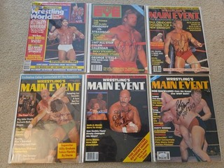 6 SIGNED WRESTLING MAGAZINES! SUPERSTAR BILLY GRAHAM RIC FLAIR SID ORNDORFF