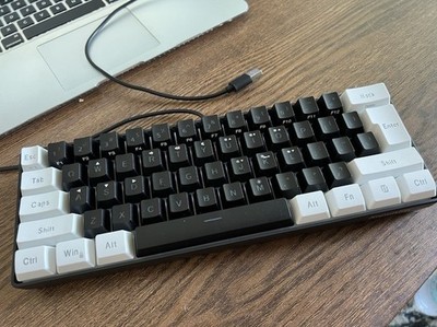 Snpurdiri 60% Wired Gaming Keyboard, Small RGB Backlit Membrane Gaming Keyboa...