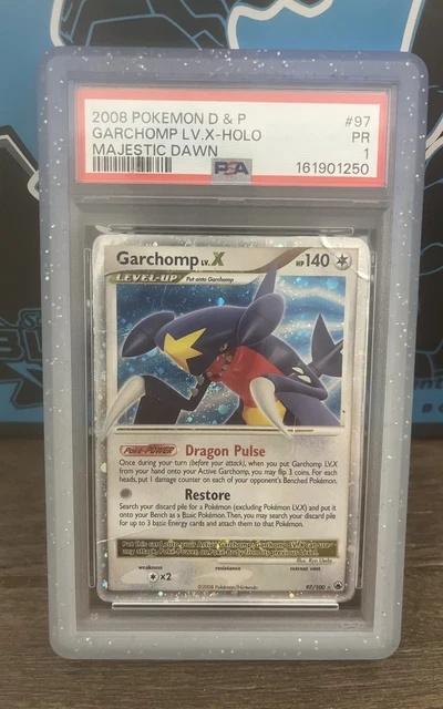 Pokemon 2008 Majestic Dawn Garchomp LV.X #97 Holo Promo PSA 1 161901250.  Pop 9!