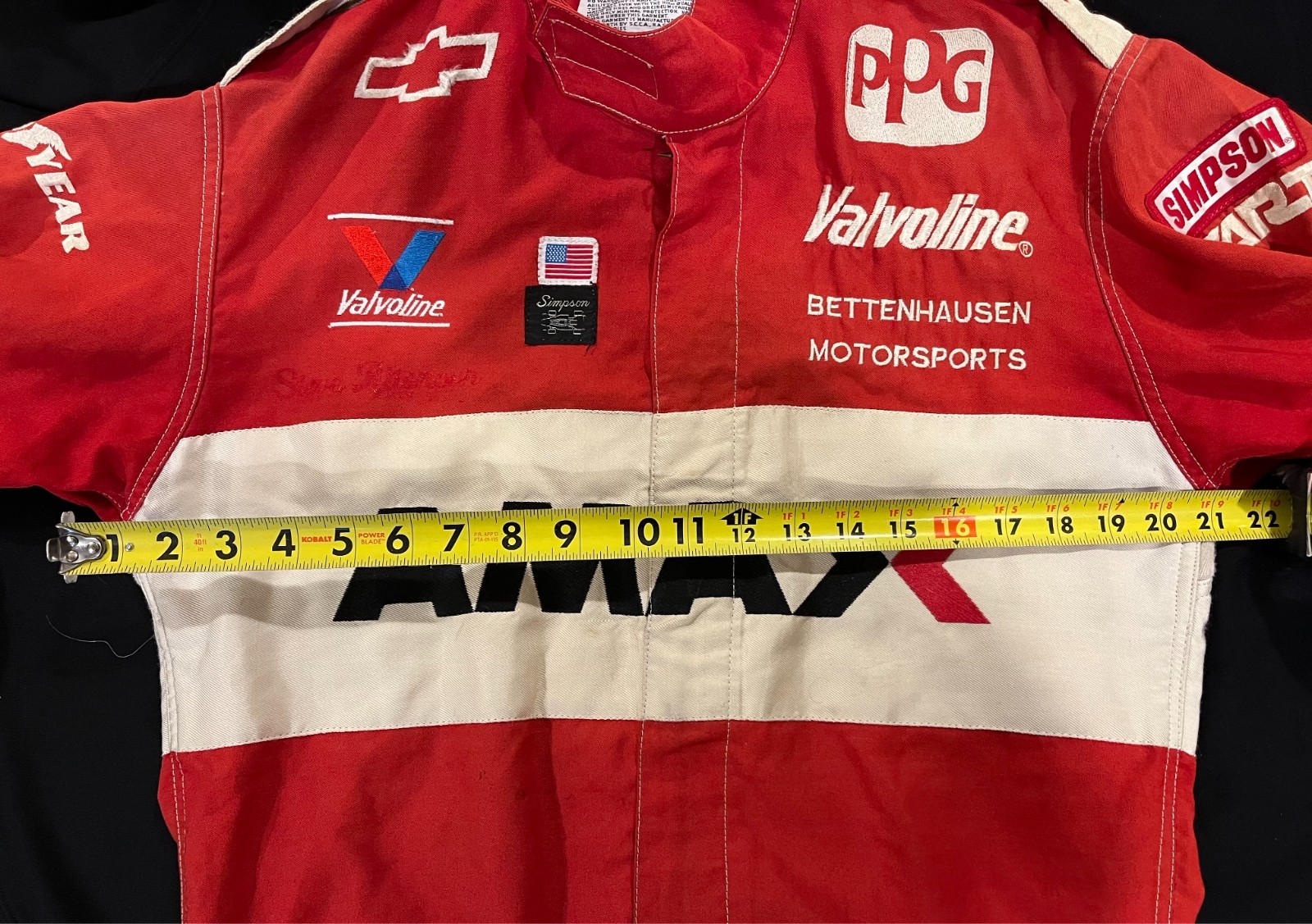 IndyCar Pit Crew Firesuit 1991 Indy 500 Driver Tony Bettenhausen Car AMAX CART