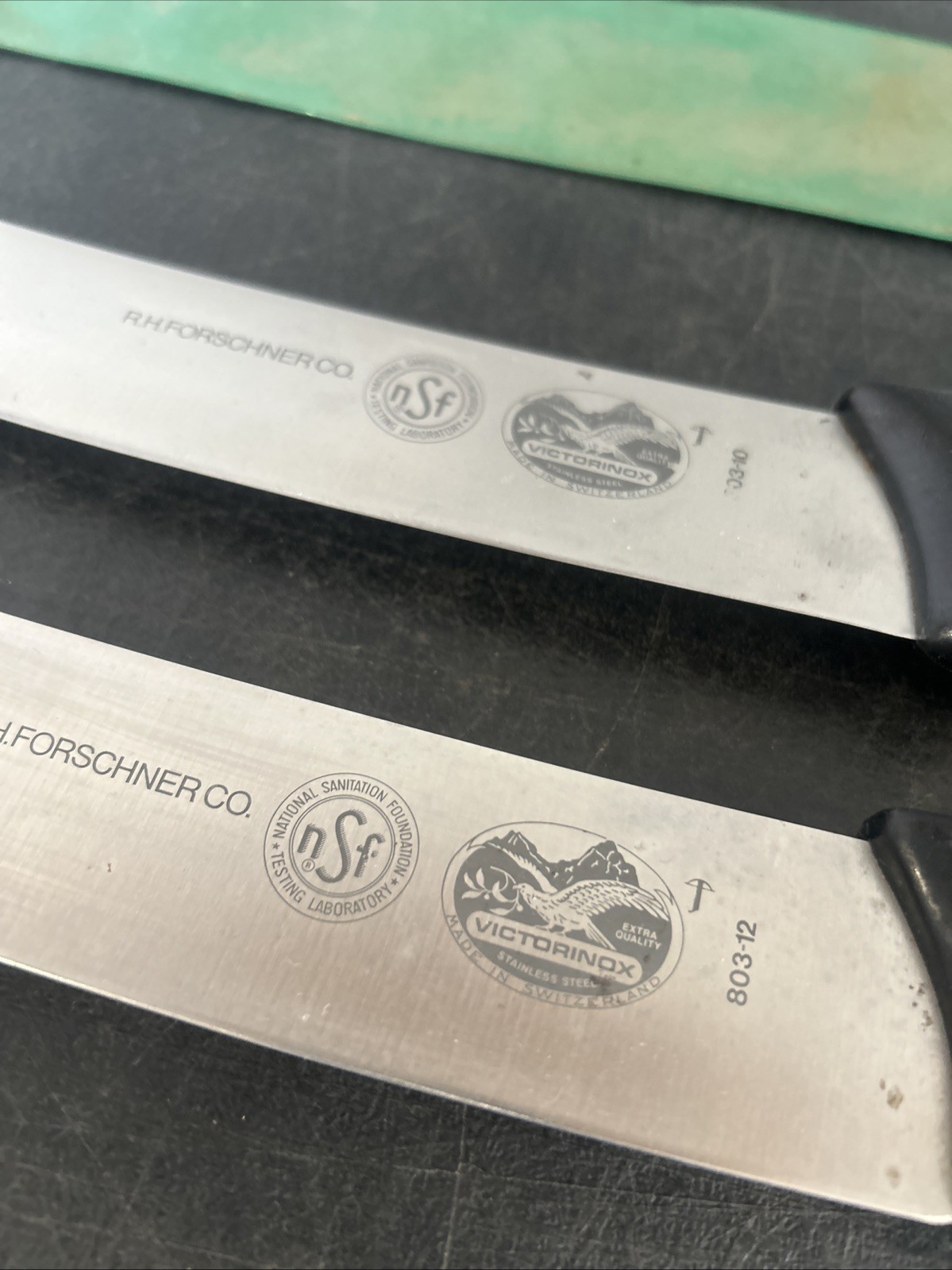 2-R H Forschner Co 803-10 & 803-12 Victorinox 10 & 12” Curved Blade Knife