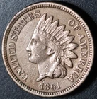 1861 INDIAN HEAD CENT - VF VERY FINE