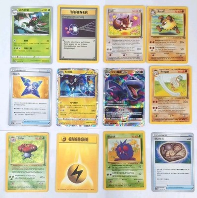 Pokémon TCG Foreign Language Vintage & Modern Lot 12 Cards Chinese German Korean
