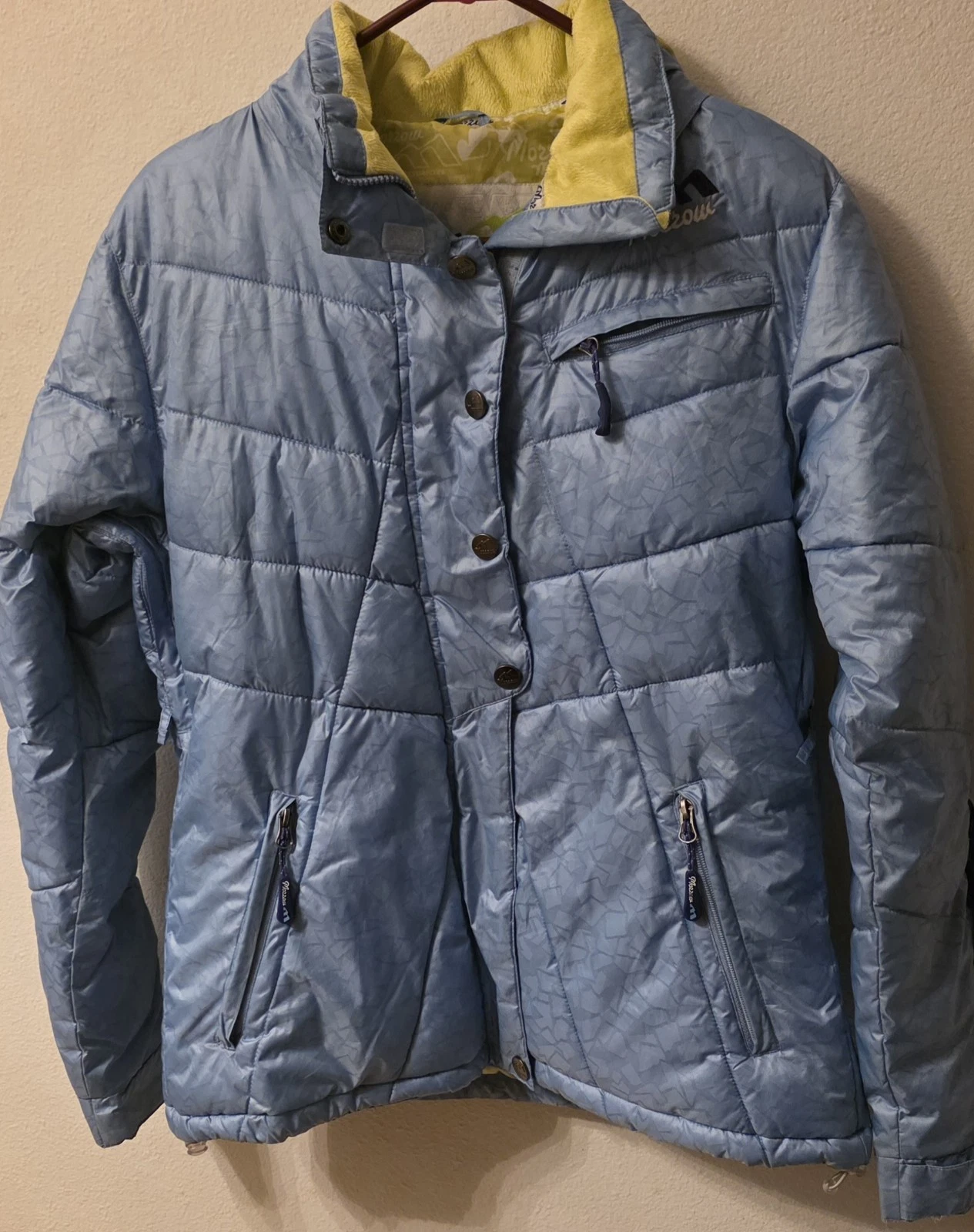 MORROW SNOWBOARDING BLUE ICE JACKET HOODED WOMEN'S SIZE M HOT 500mm