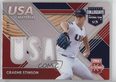2020 Elite Extra Edition USA Baseball Material Red 19/49 Graeme Stinson 1cx3