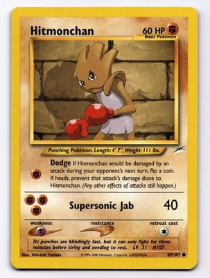 Hitmonchan 69/105 Neo Destiny Common 2002 Pokemon Unlimited Shin-ichi Yoshida LP
