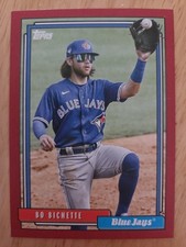 2021 Topps Update Series - 1992 Topps Redux Bo Bichette #T92-47 Red Border /70