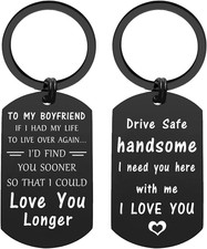 Valentines Day Boyfriend Birthday Gifts, Drive Safe Keychain for Him from Girlfr