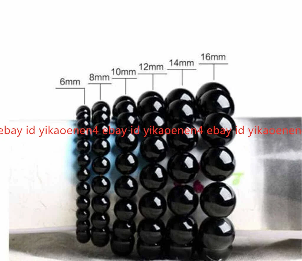 VALENTINO "Nuovo Bracciale Bracciale Pietra Pregiata Onice Agata Nera 6 8 10 12 14 mm 7 5""