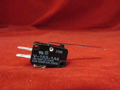 Omron V-153-1A6 Miniature Basic Switch (Long Hinge Lever) 15A
