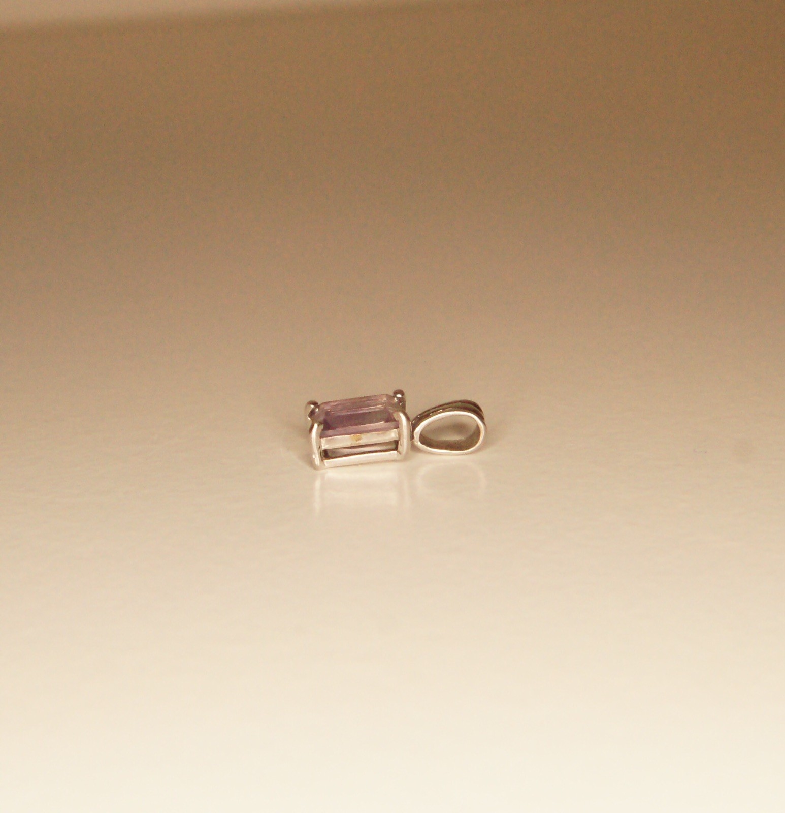 Sterling Silver Rectangle Amethyst Pendant | eBay