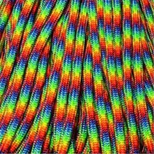 550 Paracord Hippie (Rainbow) 100 FT USA MADE same day shipping