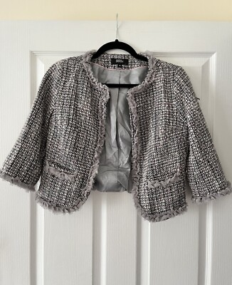 Ladies Women’s PER UNA M&S Grey SMART SHORT Formal Special JACKET Coat SIZE  10 UK