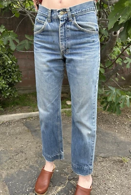 Excellent pair of 70's Vintage Lee Rider Jeans Talon 42 Distressed - Image 1 of 4