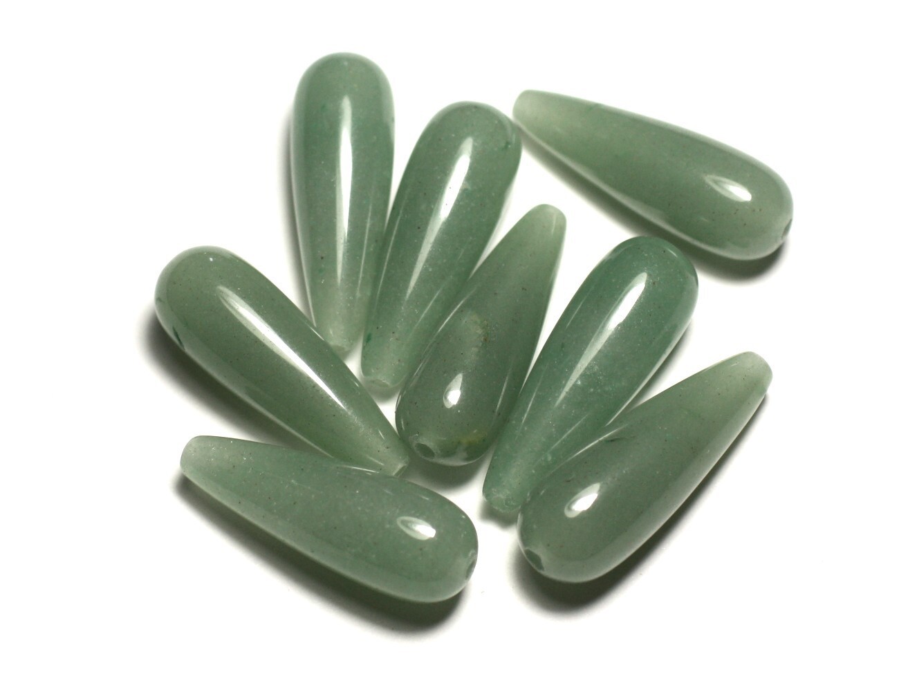 Aventurine verte Gouttes 30x10mm : finissez-en avec les perles fragiles et ternes