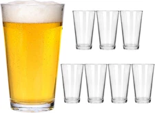 8Pcs 16Oz Beer Pint Glasses, Drinking Glasses Set of 8 Highball Glasses Water Cu