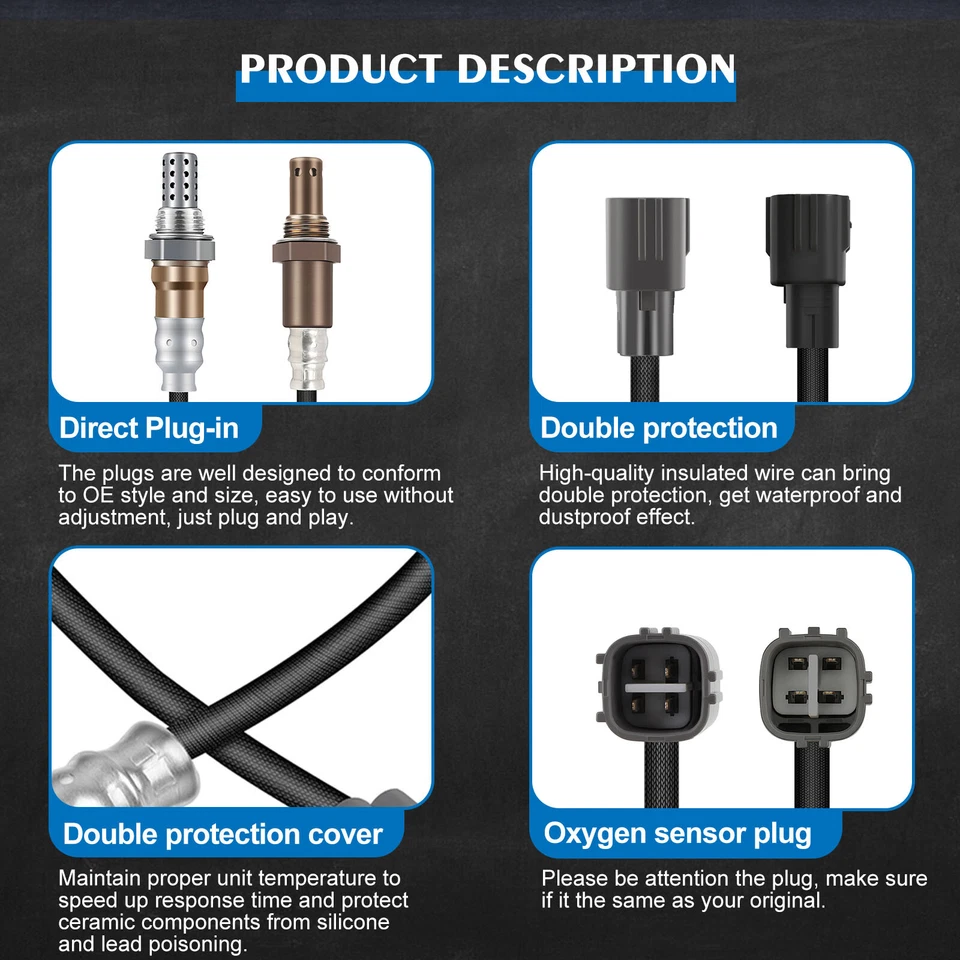 2pcs Oxygen Sensor O2 Upstream & Downstream Fit For 2000-2002 Toyota Echo 1.5L - Image 2 of 4