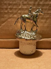 Blanton’s Bourbon Whiskey Cork Bottle Stopper w/Race Horse & Jockey Gold 'B'