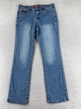 Sweet Pants Women 9 Blue Denim Jeans Straight Leg Medium Wash Cotton Embroidered