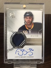 2016-17 UD The Cup #154 Justin Bailey Rookie Auto Patch RPA 071/249 two color