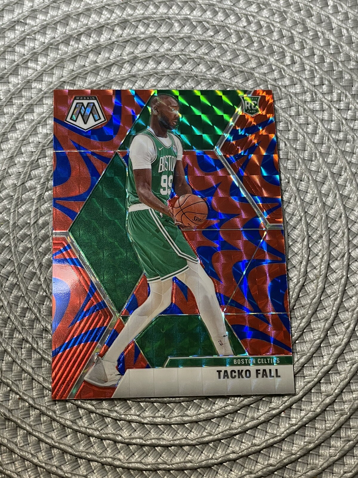 Tacko Fall RC 2019-20 Panini Mosaic Red Blue Reactive #244 Boston Celtics