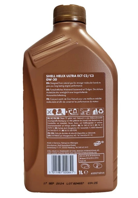 Shell Helix Ultra ECT C2/C3 0W-30 2x1 Liter MB 229.52 VW 50400 Motoröl - Bild 2 von 3