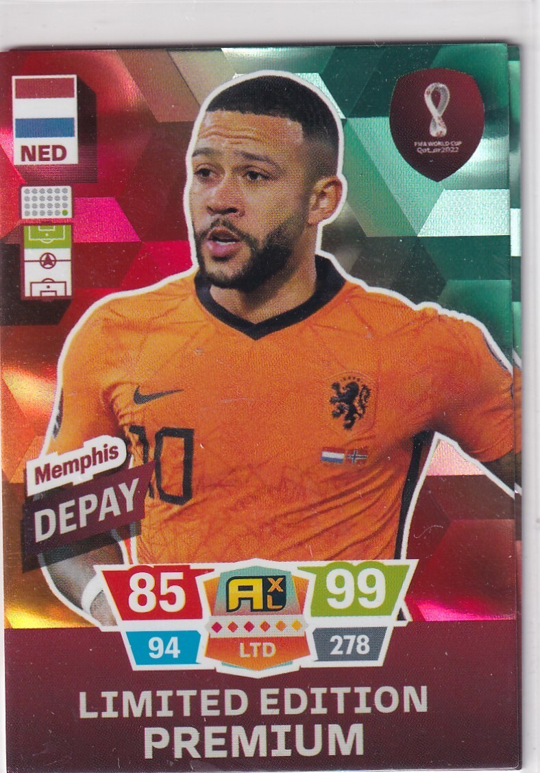 Panini Qatar World Cup Carte 2022 Hero Numéro 189 Memphis Depay