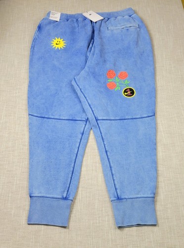 NIKE One Jogger Pants Large Mens Blue Flame Orange Red Graphic Heavyweight Terry - Picture 3 of 17