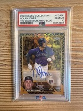 2023 Topps Gilded Collection Nolan Jones RC Rookie On-Card Auto #/50 PSA 10